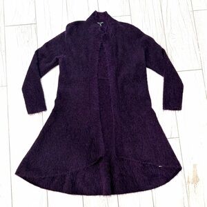 Eileen Fisher Textured Plum Open-Front Cardigan | Size M | EUC